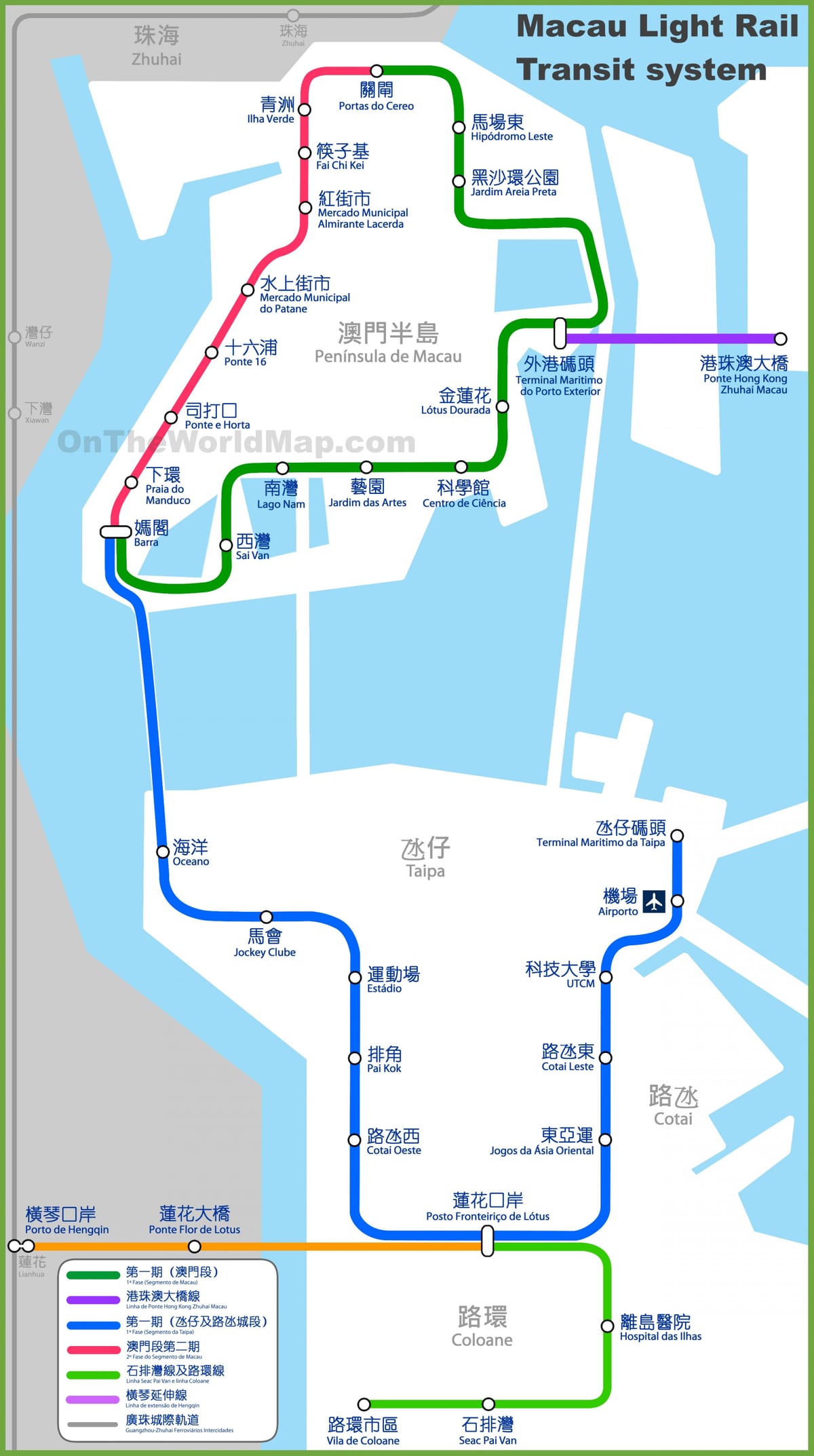 มาเก๊า mtr แผนที่