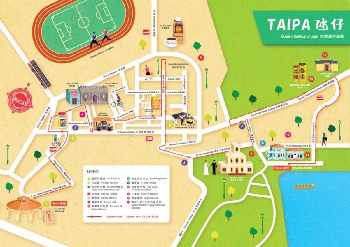 แผนที่ของ taipa แผนที่หมู่บ้าน