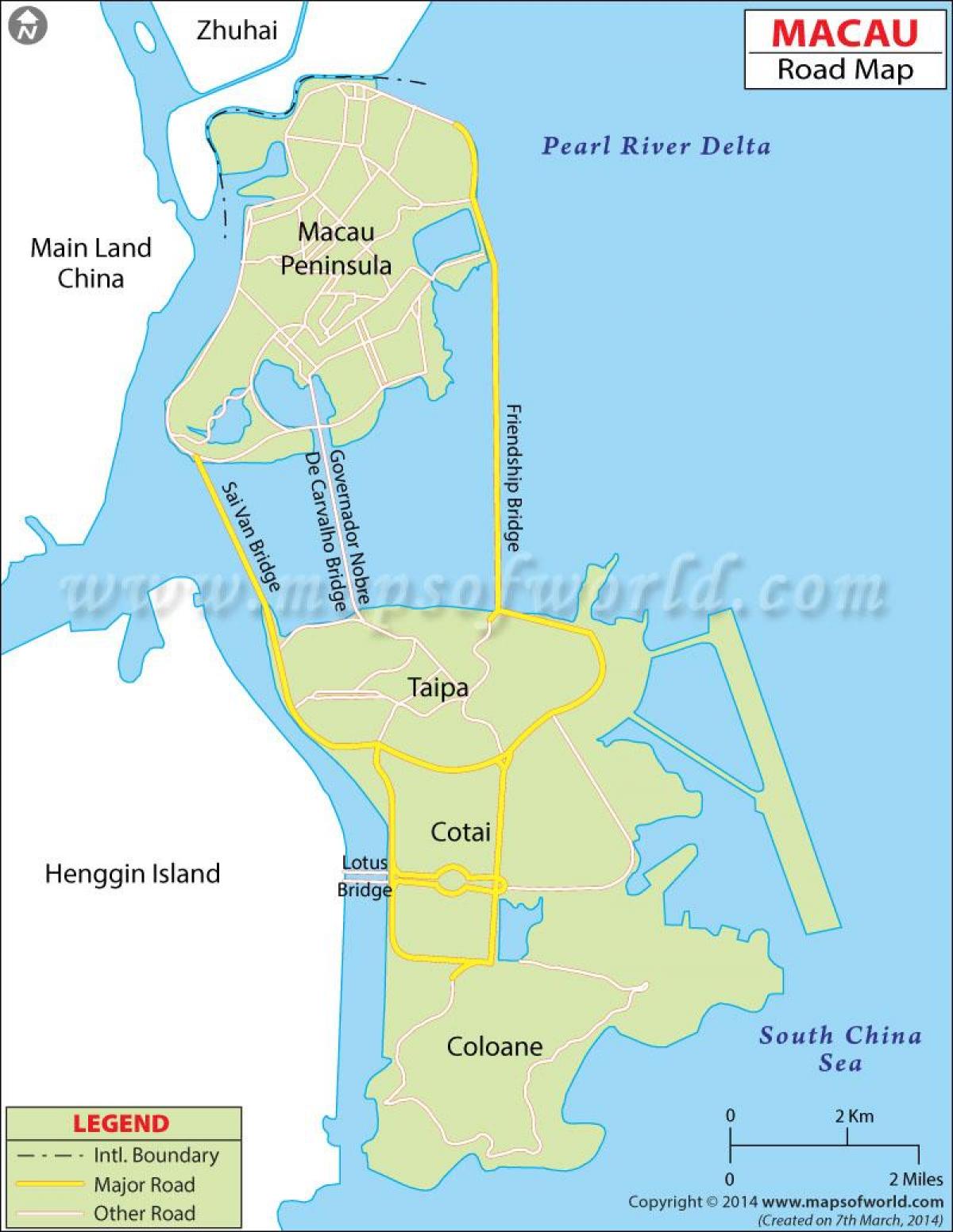 มาเก๊า peninsula แผนที่