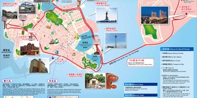 แผนที่ของมาเก๊านักท่องเที่ยวหน่อย attractions